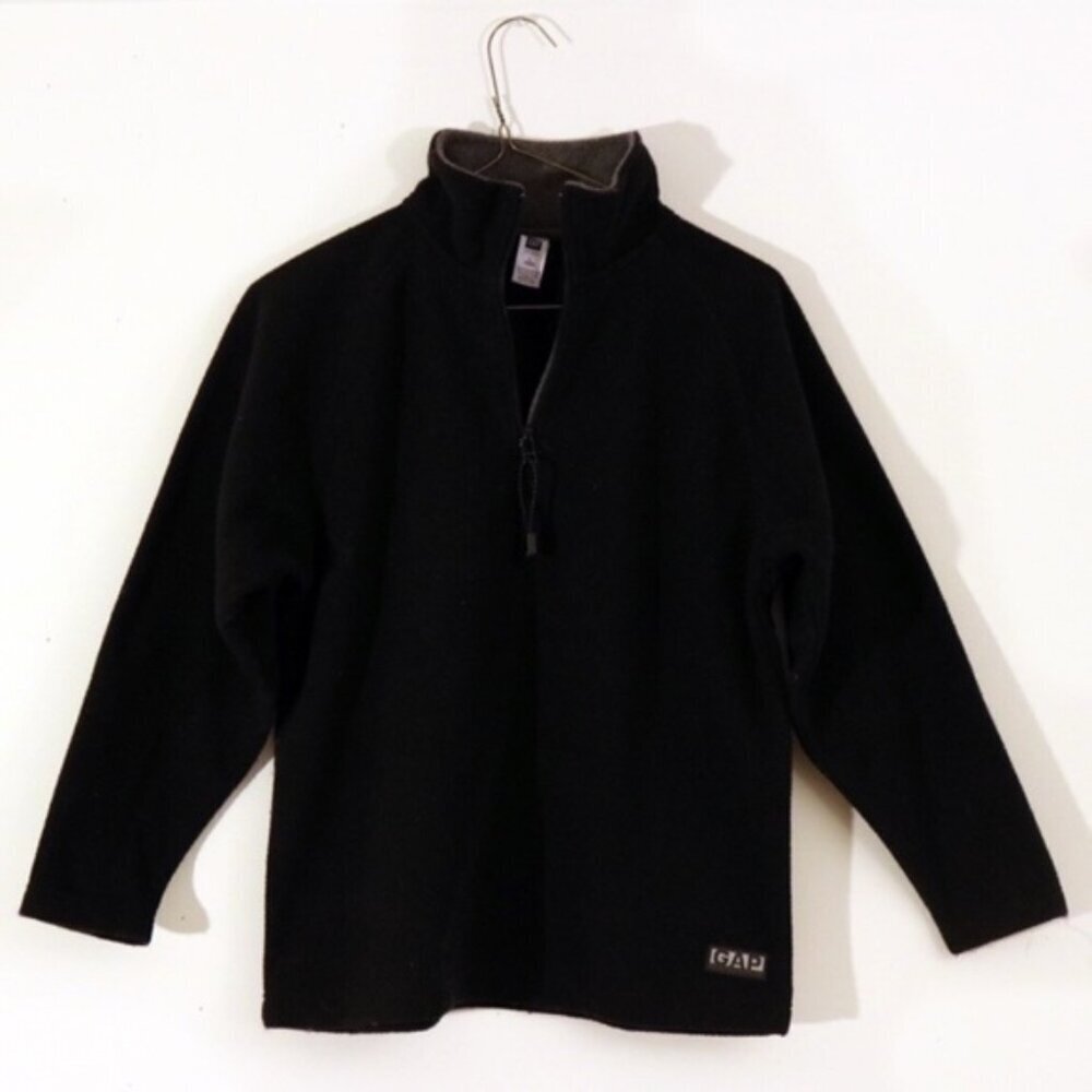 GAP Kids Black Quarter-Zip Fleece Pullover